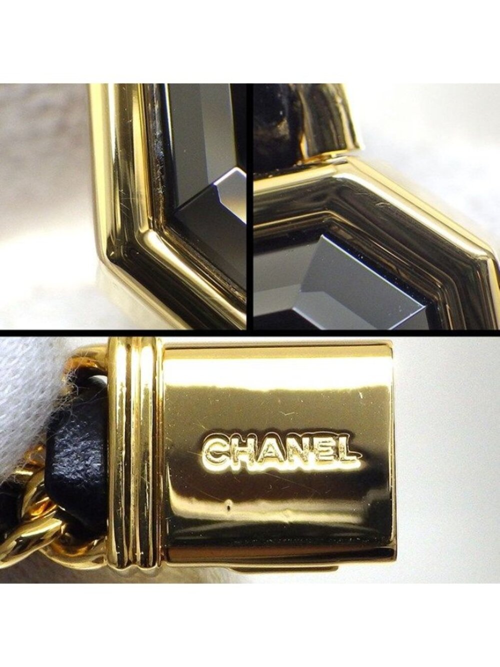 Chanel Watch Premier M Octagonal Black Dial Chain Breath Leather - Picture 7 of 9